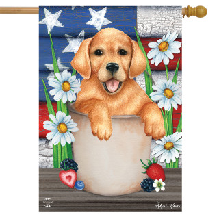 American Lab Patriotic House Flag