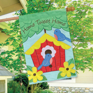 Home Tweet Home Spring Applique House Flag