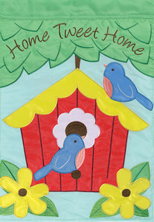 Home Tweet Home Spring Applique House Flag