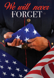 Briarwood Lane We Will Never Forget Garden Flag with army, navy, air force, honor design.