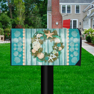 Coastal Wreath Summer Magnetic Mailbox Cover