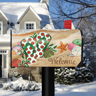 Coastal Christmas Nautical Mailbox Cover