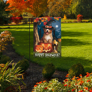 Halloween Dog Scene Garden Flag