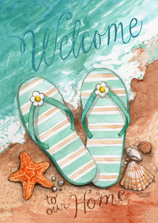 Coastal Flip Flop Summer Garden Flag