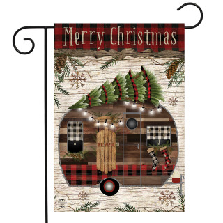 Merry Christmas Camper Primitive Garden Flag