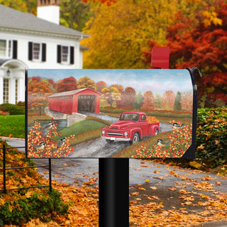 Autumn Bridge Large / Oversized Mailbox Cover