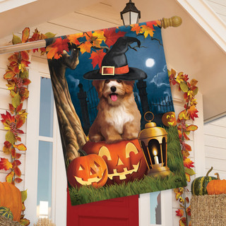 Halloween Dog House Flag Halloween Dog House Flag