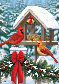 Cardinals Christmas Feast House Flag