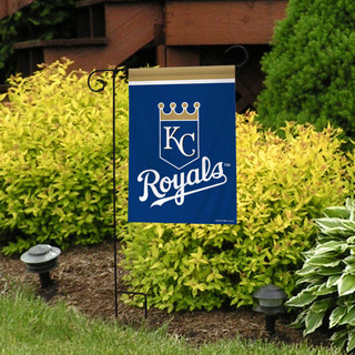Briarwood Lane Kansas City Royals MLB licensed garden flag with white and gold royal emblem.