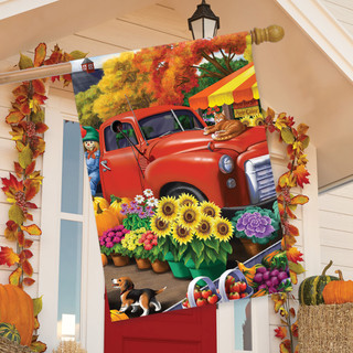 Farm Fresh Market Autumn House Flag