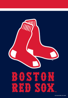 Briarwood Lane Boston Red Sox MLB Licensed Garden Flag with red socks on navy background.