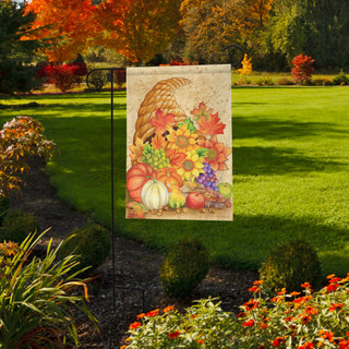 Fall Bounty Cornucopia Garden Flag