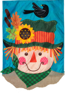 Harvest Scarecrow Fall Applique House Flag