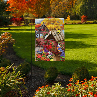 Autumn Garden Birds Garden Flag