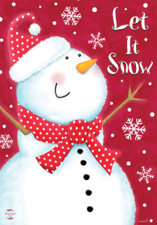 Snow Day Snowman Winter House Flag