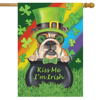 Kiss Me I'm Irish St. Patrick's Day House Flag Kiss Me I'm Irish St. Patrick's Day House Flag