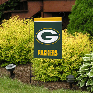 Briarwood Lane Green Bay Packers NFL licensed garden flag with green, white, and yellow colors displayed.