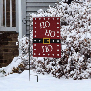 Ho Ho Ho Christmas Burlap Garden Flag