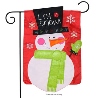 Snowman Applique Garden Flag