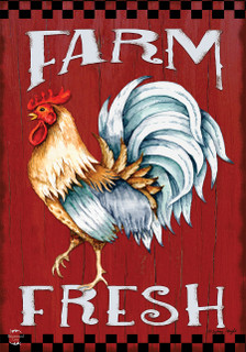 Farm Fresh Rooster Summer House Flag