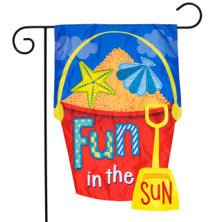 Fun in the Sun Applique Summer Garden Flag