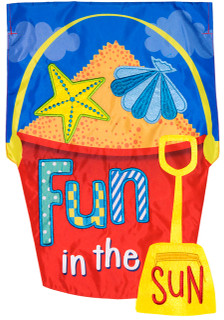 Fun in the Sun Applique Summer Garden Flag