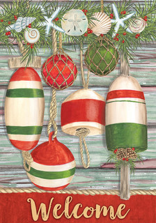 Festive Buoys Christmas House Flag
