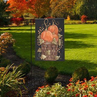 Pumpkin Trio Autumn Garden Flag