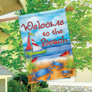 Welcome to the Beach Sailboat House Flag