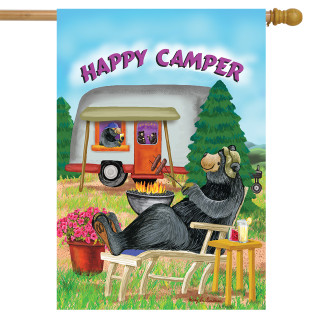Happy Camper Summer House Flag
