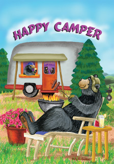 Happy Camper Summer House Flag