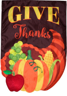 Cornucopia Applique Autumn Garden Flag