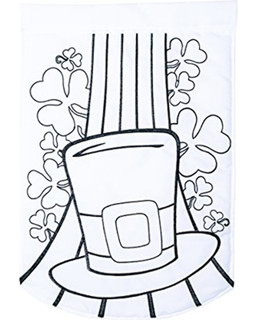 Lucky Hat "Color Me" Applique Garden Flag