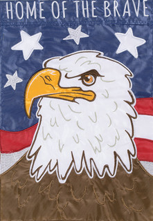 Home of the Brave Applique House Flag