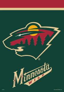 Briarwood Lane Minnesota Wild NHL licensed garden flag with official team logo and colors.