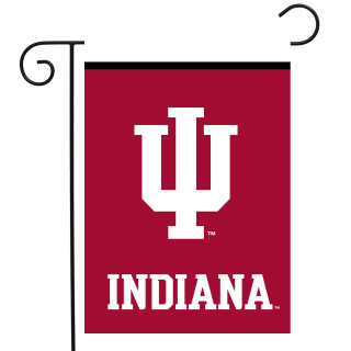 Briarwood Lane Indiana Hoosiers NCAA Licensed Garden Flag, official university team banner in red and white.