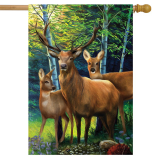Deer Family House Flag