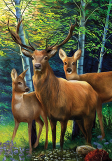 Deer Family House Flag