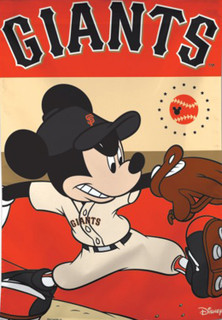 San Francisco Giants MLB Mickey Mouse Baseball House Flag