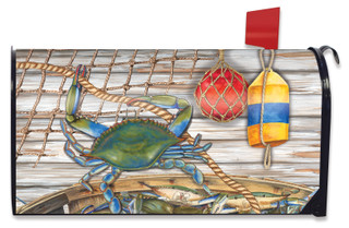 Blue Crab Bushel Summer Mailbox Cover