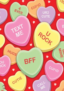 Candy Hearts Valentine's Day Garden Flag