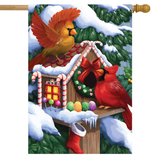 Home For The Holidays Christmas House Flag