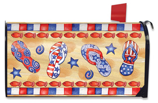 Patriotic Beach Day Summer Large / Oversized Mailbox Cover