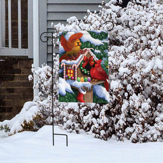 Home For The Holidays Birds Garden Flag