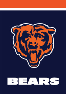 Briarwood Lane Chicago Bears NFL Licensed Garden Flag, orange bear logo on navy blue background.