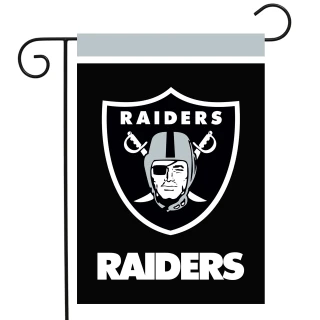 Briarwood Lane Las Vegas Raiders NFL licensed garden flag with black and white logo design.