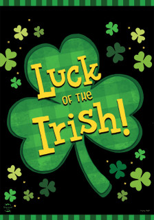 Irish Luck Shamrock Garden Flag