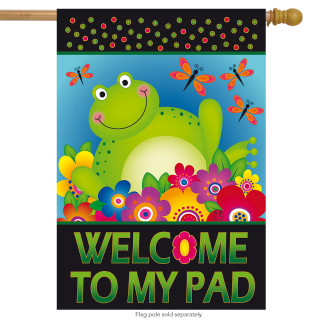 Frog Welcome Summer House Flag