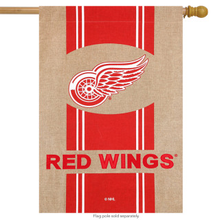 Detroit Red Wings Burlap Licensed NHL House Flag