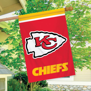 Briarwood Lane Kansas City Chiefs NFL licensed house flag with red, white, and yellow design.